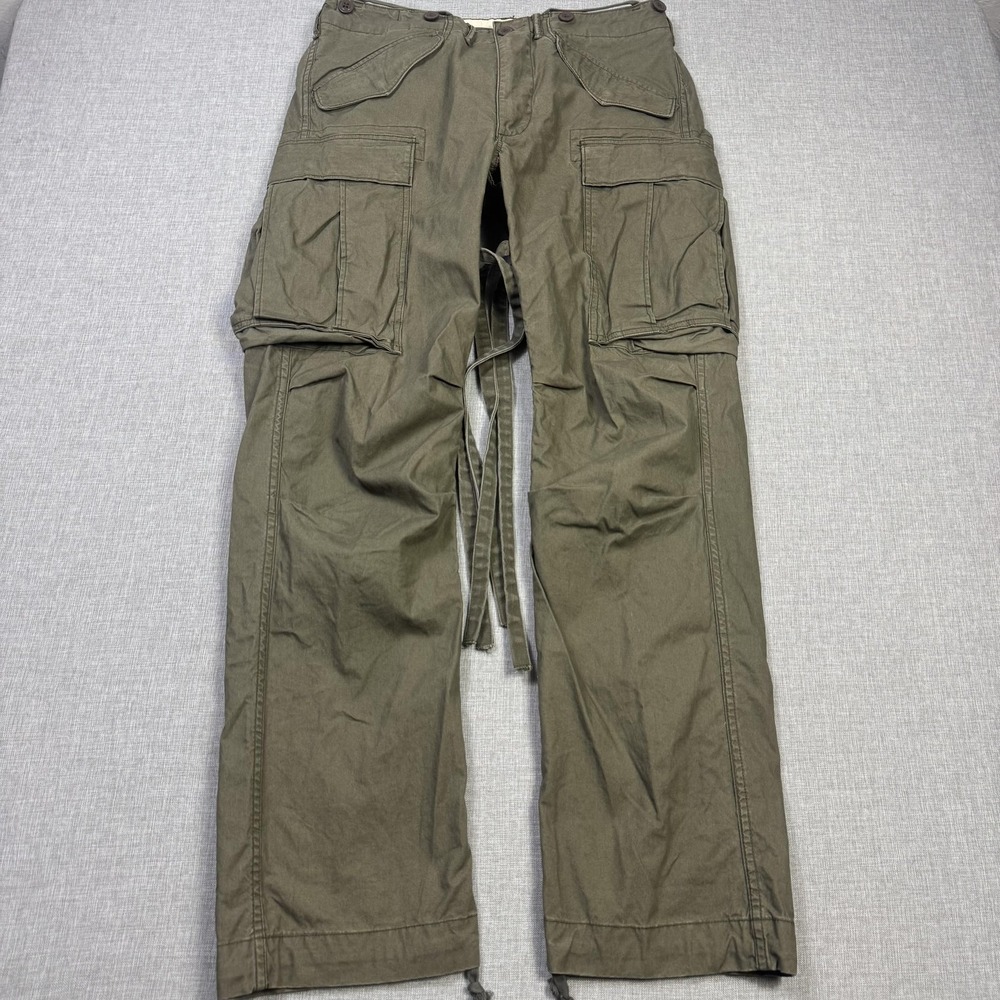 Ralph Lauren RRL Supply Company Military Paratrooper Cargo Pants Men 31x32 Green